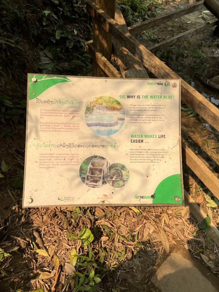 Kuang Si Falls Information poster