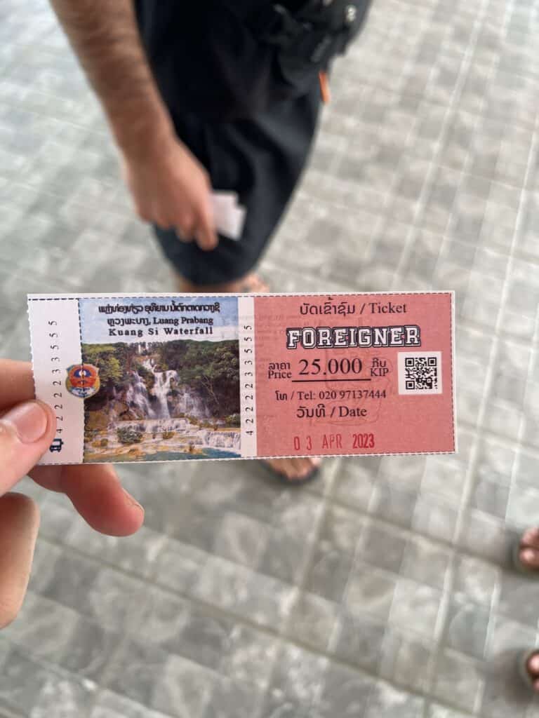 Kuang Si Falls Entrance Ticket for Foreigners 25,000lak
