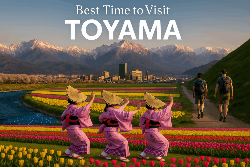 Best time to visit Toyama Japan: Sakura cherry blossoms, Tulip fair, hiking, Tateyama Kurobe Alpine Route, Toyama City, Kaze No Obon Festival