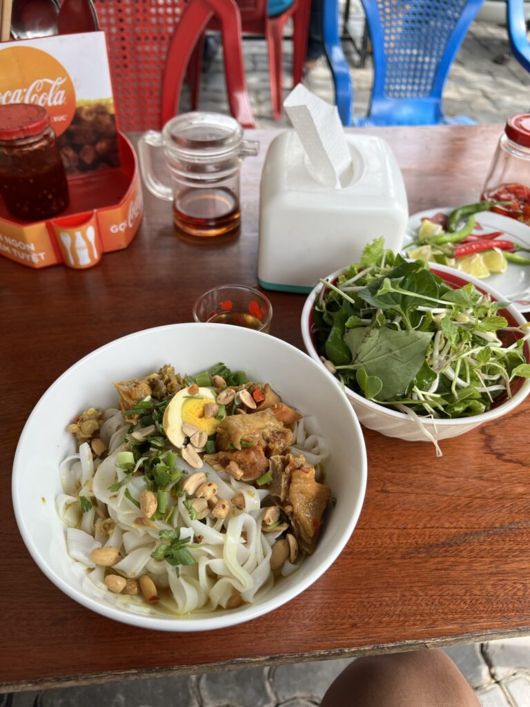 Vietnamese noodle dish Mi Quang, Đà Nẵng, Vietnam.