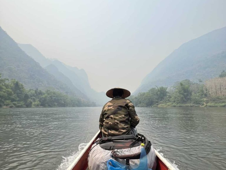Laos Canoe boat transportation