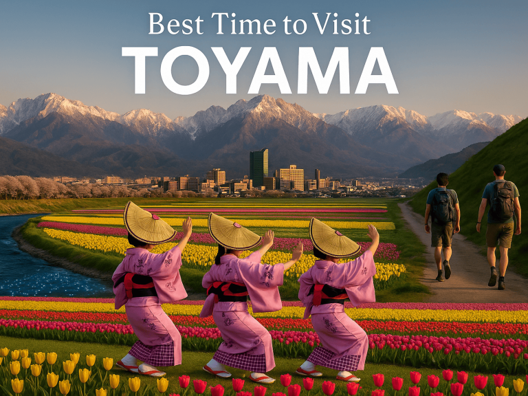Best time to visit Toyama Japan: Sakura cherry blossoms, Tulip fair, hiking, Tateyama Kurobe Alpine Route, Toyama City, Kaze No Obon Festival